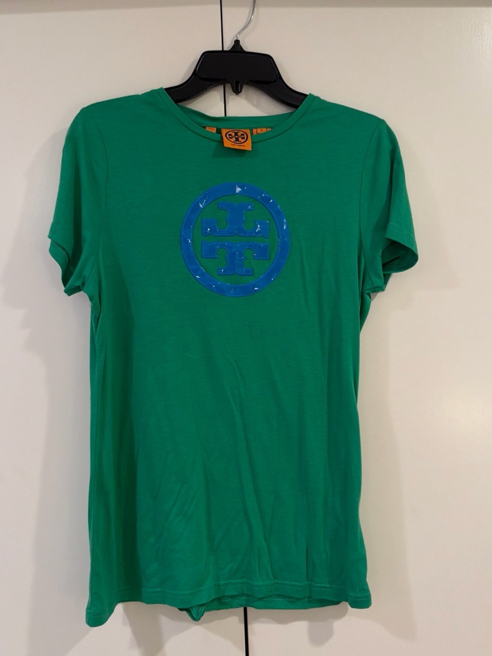 Tory Burch Emerald Tee with Blue Logo